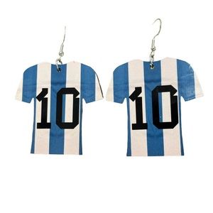 Argentina jersey earrings printed front and back number 10